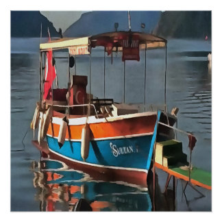 Sultan Taxi Boat Marmaris Nautical Art  Poster