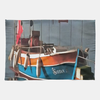 Sultan Taxi Boat Marmaris Nautical Art  Tea Towel