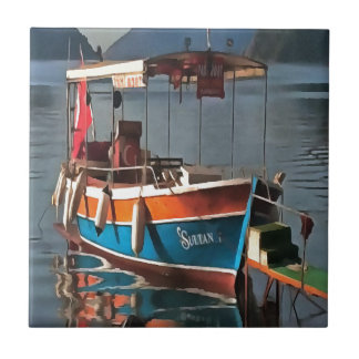 Sultan Taxi Boat Marmaris Nautical Art  Tile