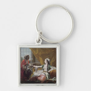 Sultana being offered coffee by a servant key ring