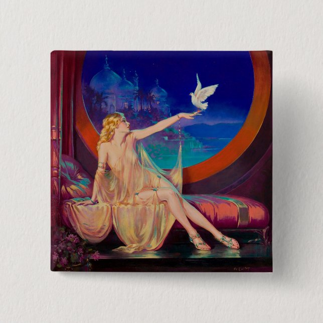 Sultana the Arabian Sultan's Concubine 1925 15 Cm Square Badge (Front)