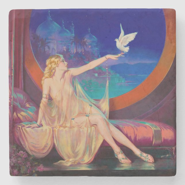 Sultana the Arabian Sultan's Concubine 1925 Stone Coaster (Front)