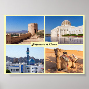 Sultanate of Oman landmarks Poster