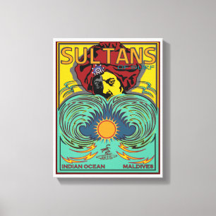 SULTANS MALDIVES INDIAN OCEAN SURFING CANVAS PRINT