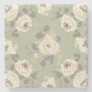 Sultry and sophisticated darker pastel rose design stone coaster