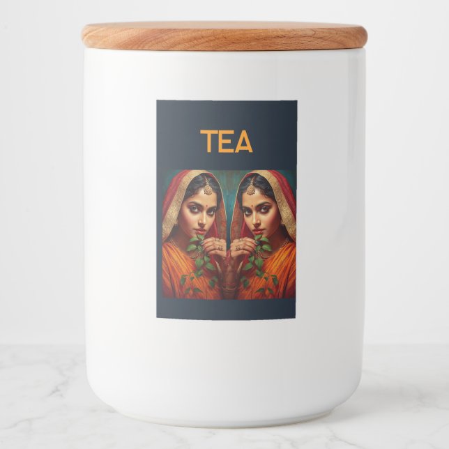 Sultry Indian Lady tea picker Food Label (Front)