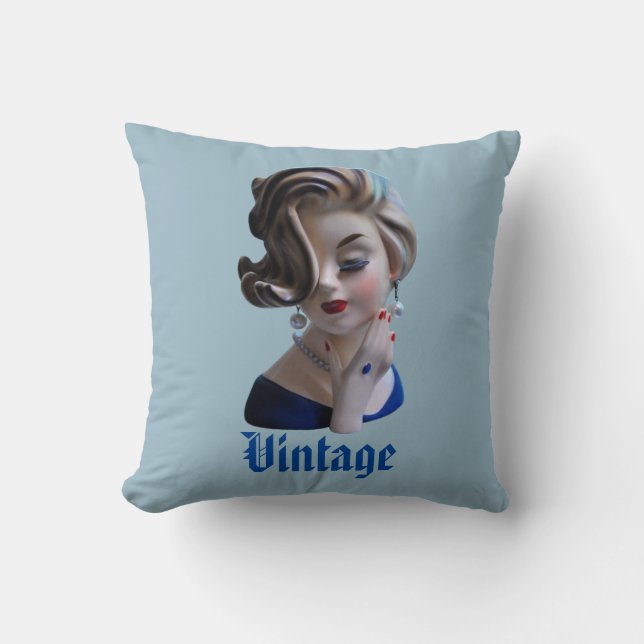 Sultry Lady Diva with Manicure Head Vase Cushion (Front)