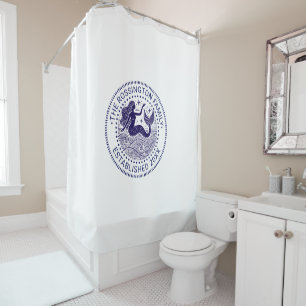 Sultry Mermaid in Waves Family Name Date Estd NT Shower Curtain