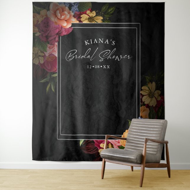 Sultry Nights Floral Wedding Bridal Shower ID829  Tapestry (In Situ)