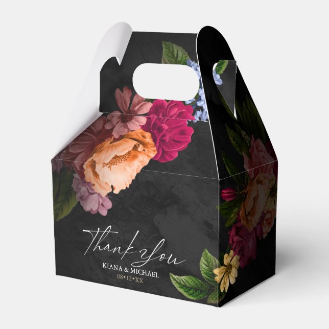 Sultry Nights Floral Wedding Thank You ID829 Favou Favour Box (Front Side)