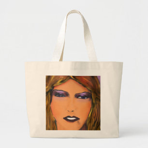 Sultry Woman Sketch Large Tote Bag