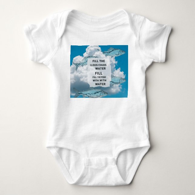 sum cloud and fish baby bodysuit (Front)