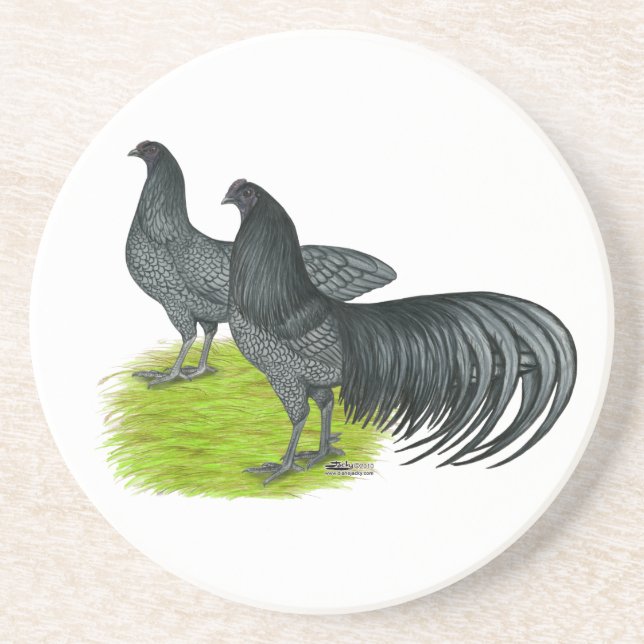 Sumatra:  Blue Pair Coaster (Front)