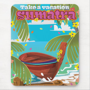Sumatra Indonesia travel poster Mouse Mat