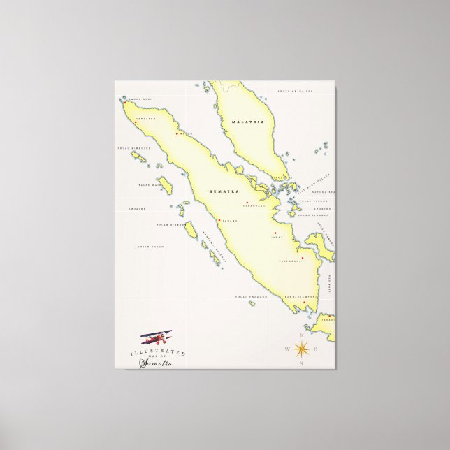Sumatra map canvas print (Front)