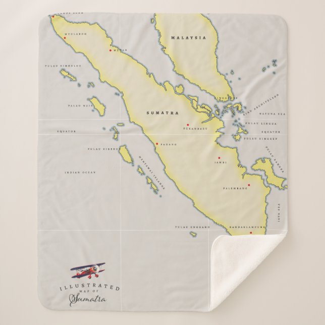 Sumatra map sherpa blanket (Front)