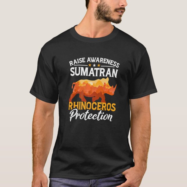 Sumatra Rhino Rhinoceros Safari Animals Wildlife P T-Shirt (Front)