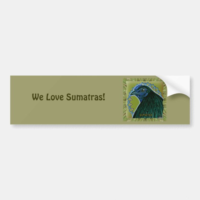 Sumatra Rooster Framed Bumper Sticker (Front)