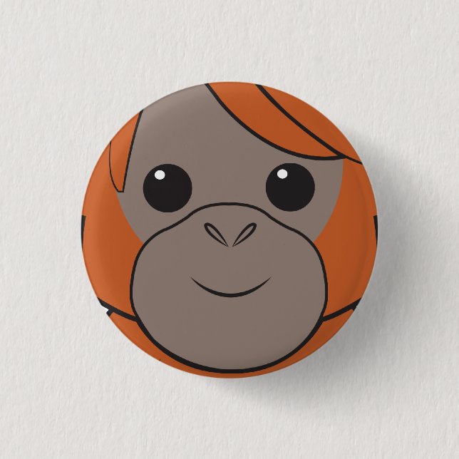 Sumatran Orangutan Face Button (Front)