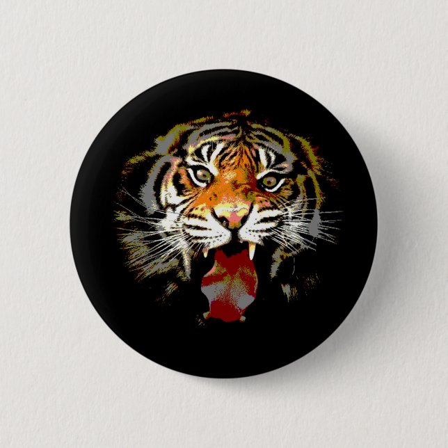 Sumatran Tiger 6 Cm Round Badge (Front)