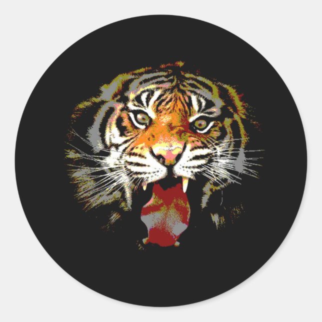 Sumatran Tiger Classic Round Sticker (Front)