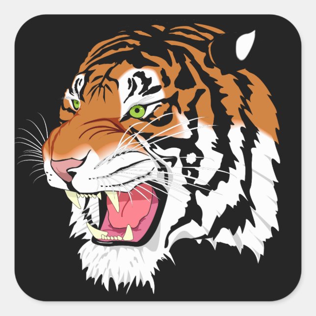 Sumatran tiger square sticker (Front)