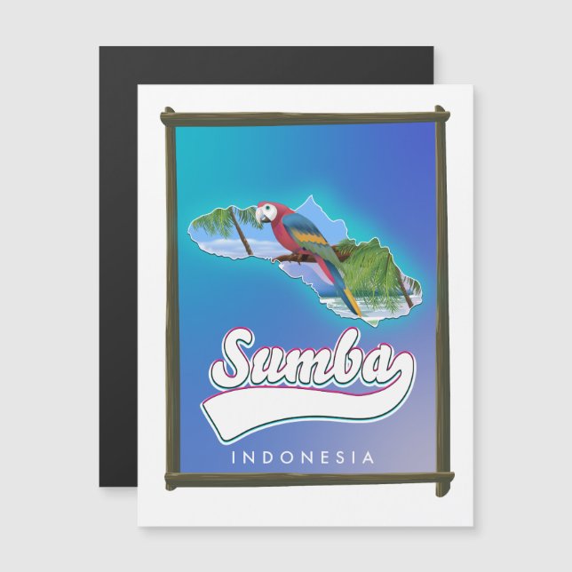 Sumba Island Indonesia travel map (Front/Back)