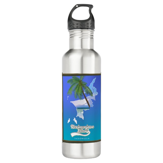 Sumba Island Indonesia travel map 710 Ml Water Bottle (Front)
