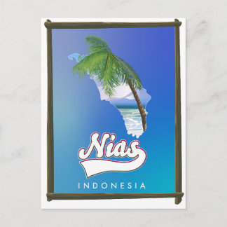 Sumba Island Indonesia travel map Invitation Postcard