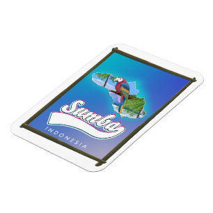 Sumba Island Indonesia travel map Magnet