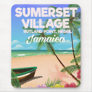 Sumerset Village Jamaica travel poster Mouse Mat