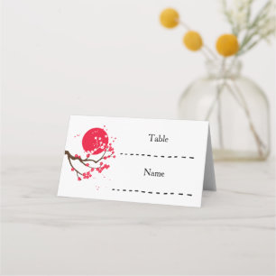 Sumi-e Cherry Blossom Wedding Place Card