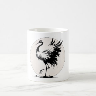 Sumi-e Crane Mug