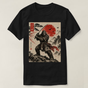 Sumi-E Sasquatch Samurai Rising Sun T-Shirt v2