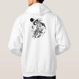 Sumi-e Tiger in Bamboo Forest - Japanese Ink Art Hoodie