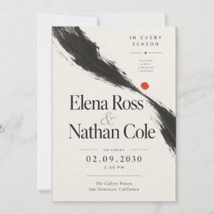 Sumi Ink Brushstroke Wedding Invitation