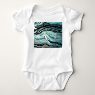 Suminagashi, Japanese Marbling Art. Baby Bodysuit