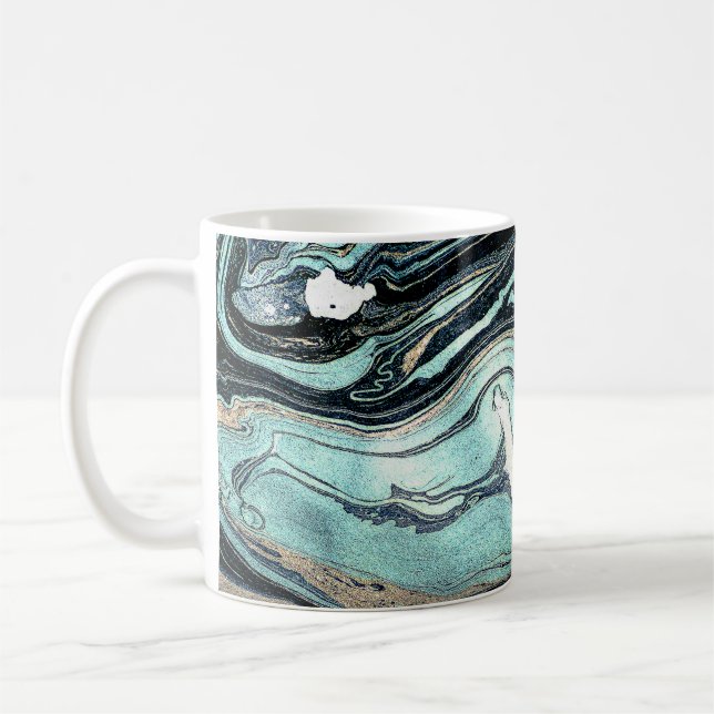 Suminagashi, Japanese Marbling Art. Coffee Mug (Left)