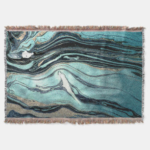Suminagashi, Japanese Marbling Art. Throw Blanket