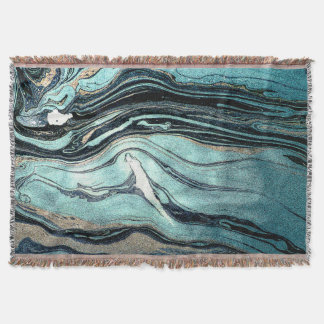 Suminagashi, Japanese Marbling Art. Throw Blanket