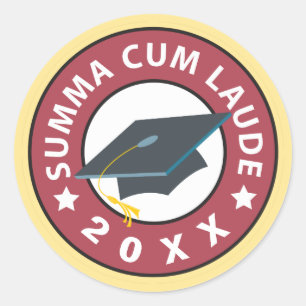 Summa Cum Laude Graduation Classic Round Sticker
