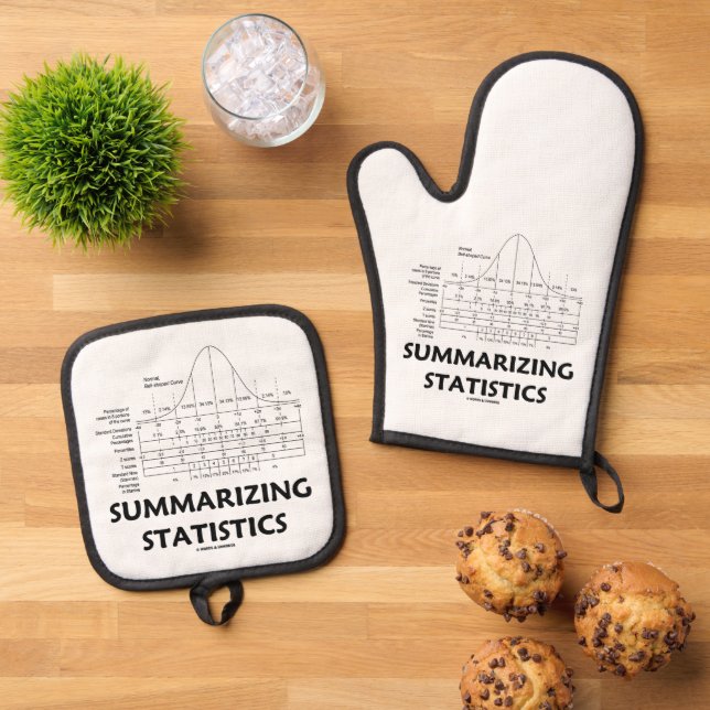 Summarising Statistics Normal Distribution Curve Oven Mitt & Pot Holder Set (Top Down)