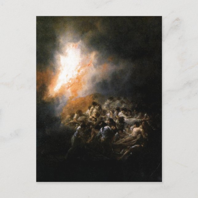 Summary Description Incendio, fuego de noche. ?leo Postcard (Front)