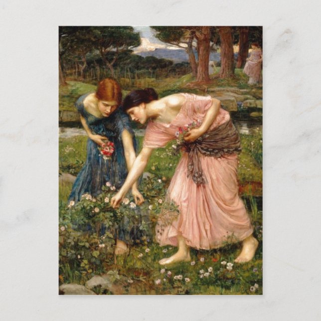 Summary John William Waterhouse (1849-1917) Gather Postcard (Front)
