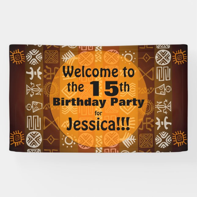 Summer 15th Birthday Party Personalised Banner (Horizontal)
