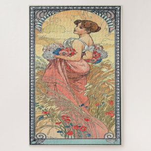 Summer 1900: An Art Nouveau by Mucha  Jigsaw Puzzle