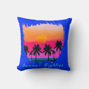 Summer 1980s Beach Retro Vibe Cushion