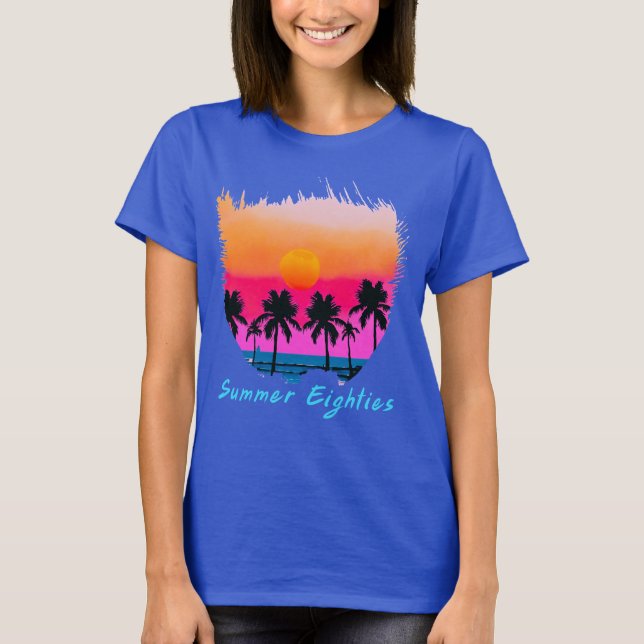 Summer 1980s Beach Retro Vibe T-Shirt (Front)