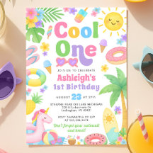 Summer 1st Birthday Invitation - Cool One