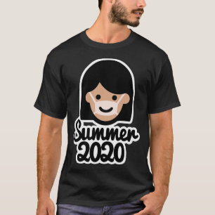 Summer 2020 face mask sun tan vacation girl facem T-Shirt